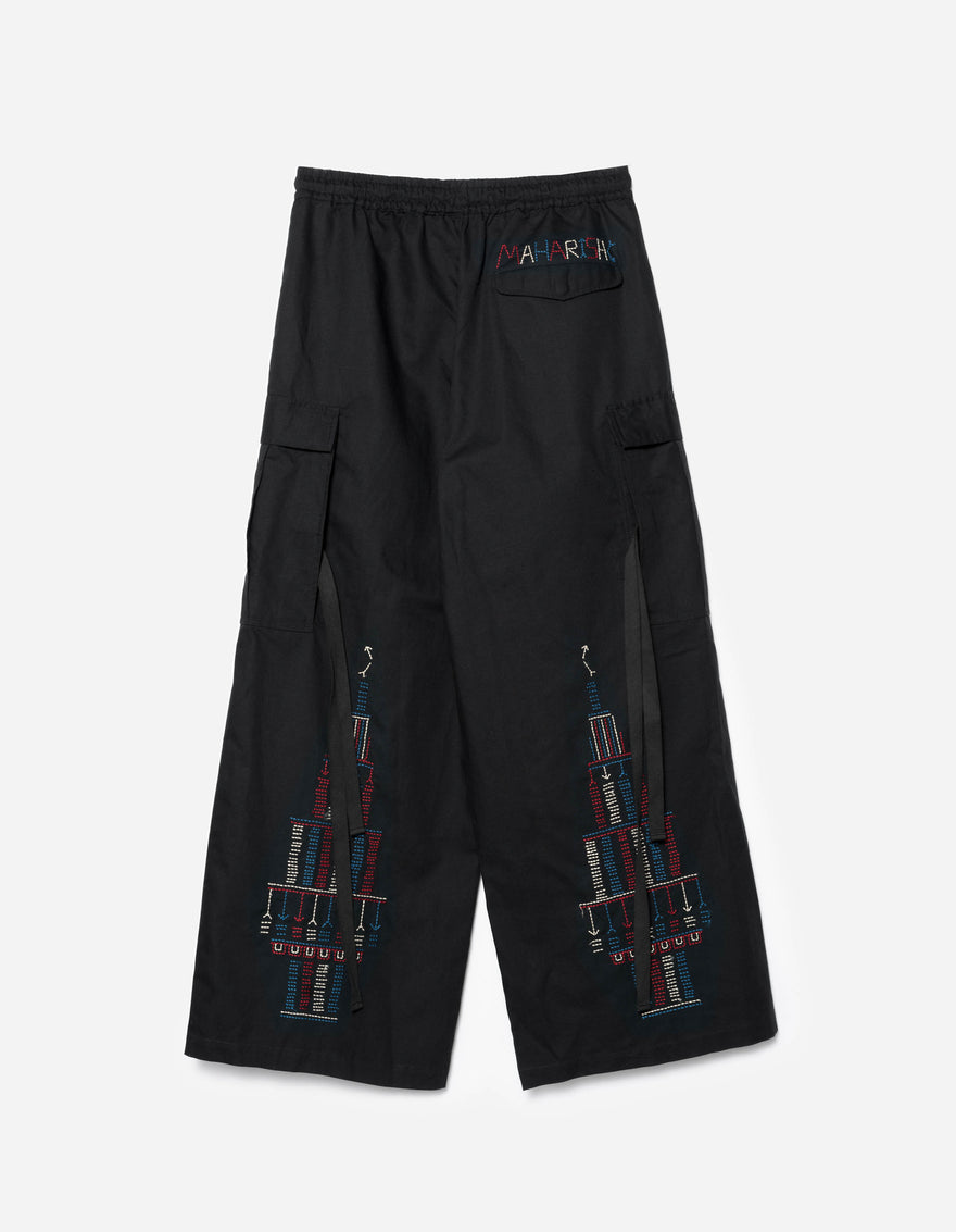 7097 Alaskan Hilltribe Embroidered Hakama Black