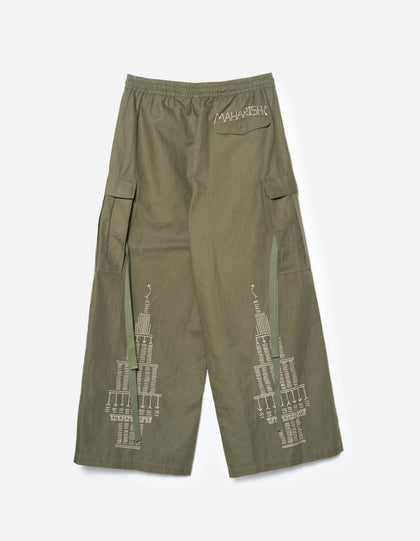 7097 Alaskan Hilltribe Embroidered Hakama Olive OG-107F