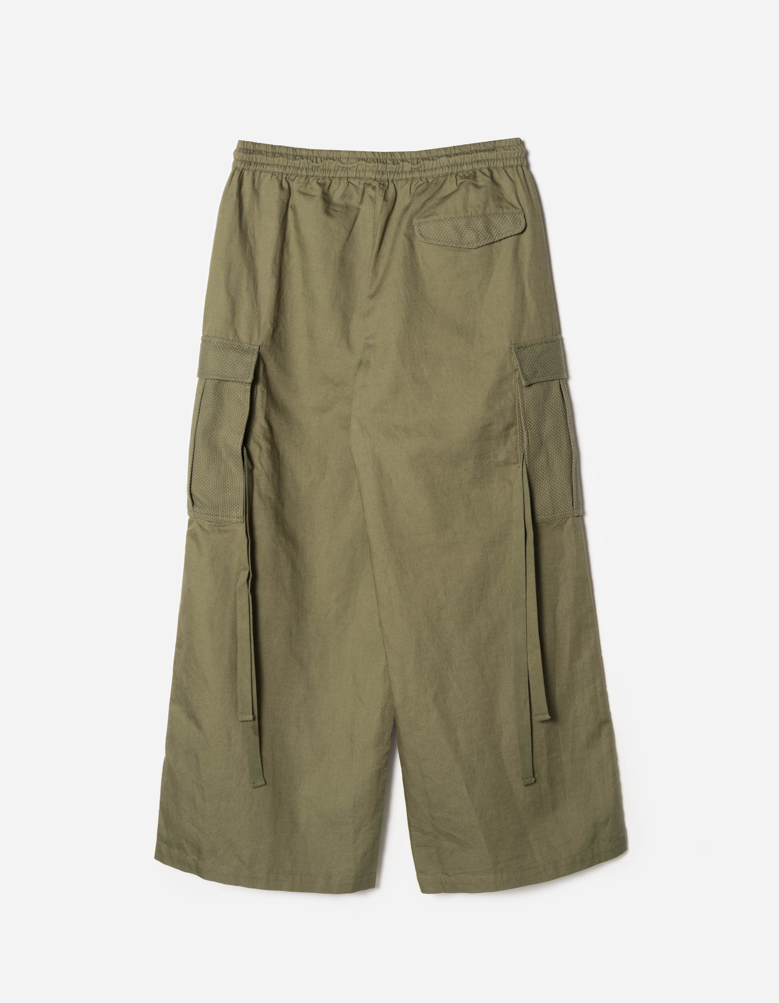 7099 Hemp Hakama Cargo Track Pants Olive OG-107F