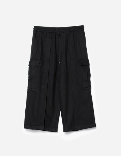 7100 Recycled Wool Cargo Hakama Black