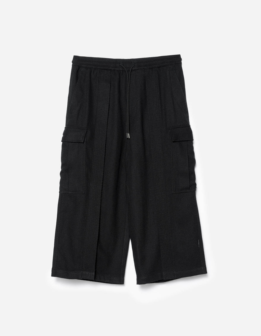 7100 Recycled Wool Cargo Hakama Black
