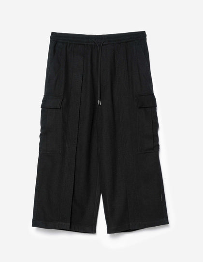 7100 Recycled Wool Cargo Hakama Black
