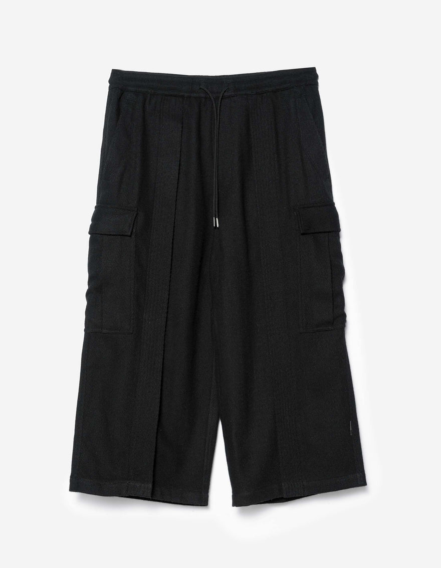 7100 Recycled Wool Cargo Hakama Black