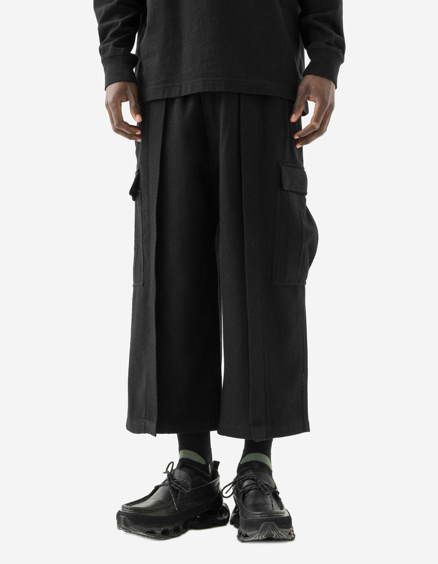 7100 Recycled Wool Cargo Hakama Black