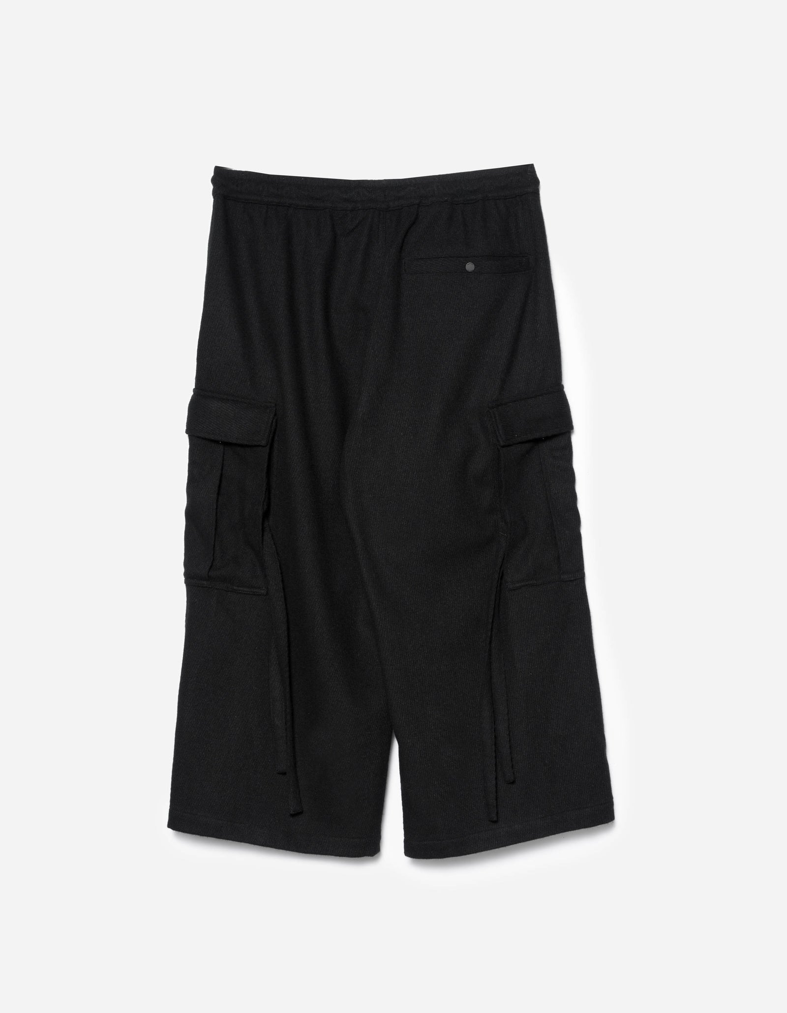 7100 Recycled Wool Cargo Cropped Hakama Black
