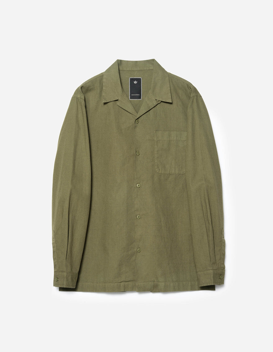 7101 L/S Camp Collar Shirt Olive OG-107F