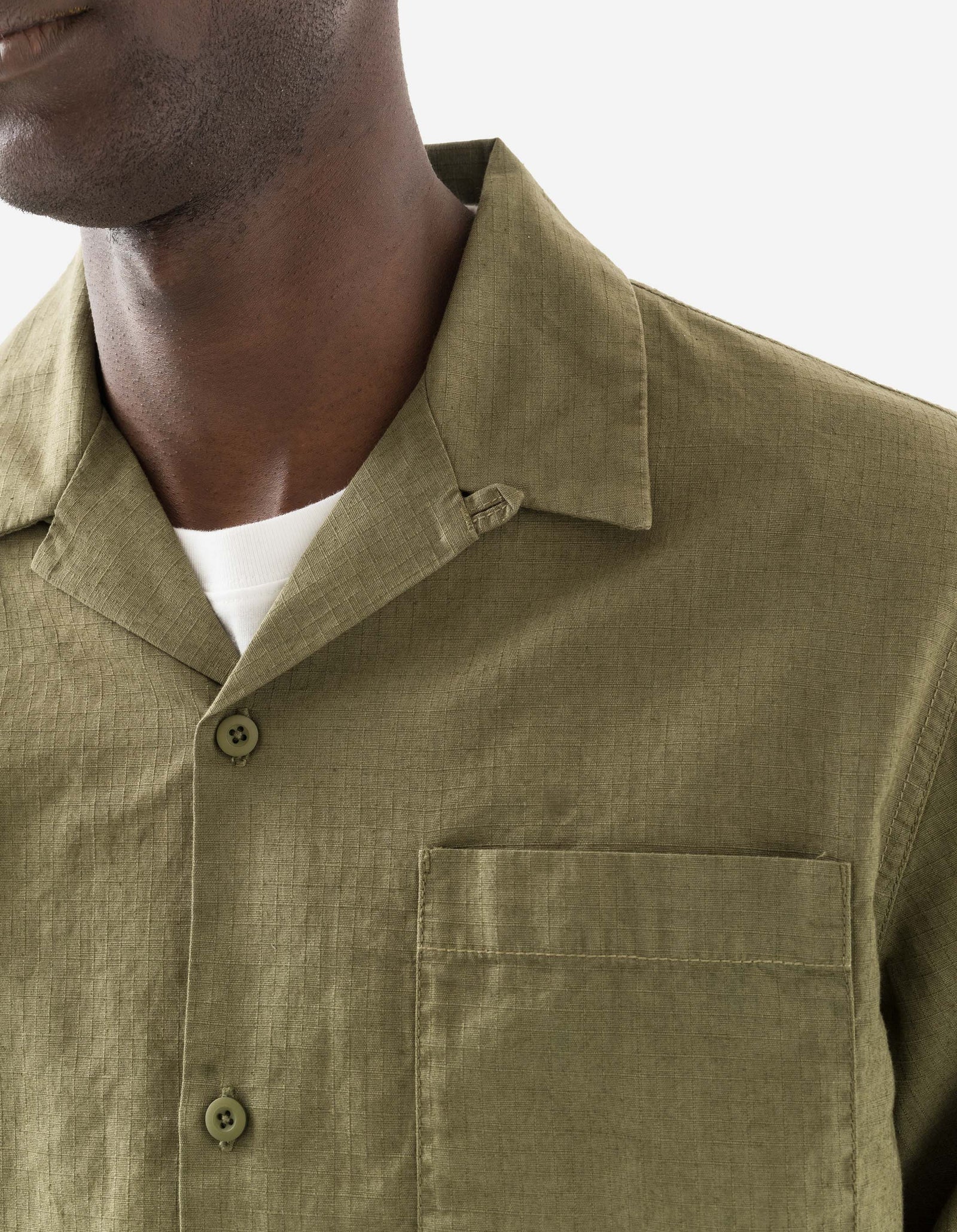 7101 L/S Camp Collar Shirt Olive OG-107F