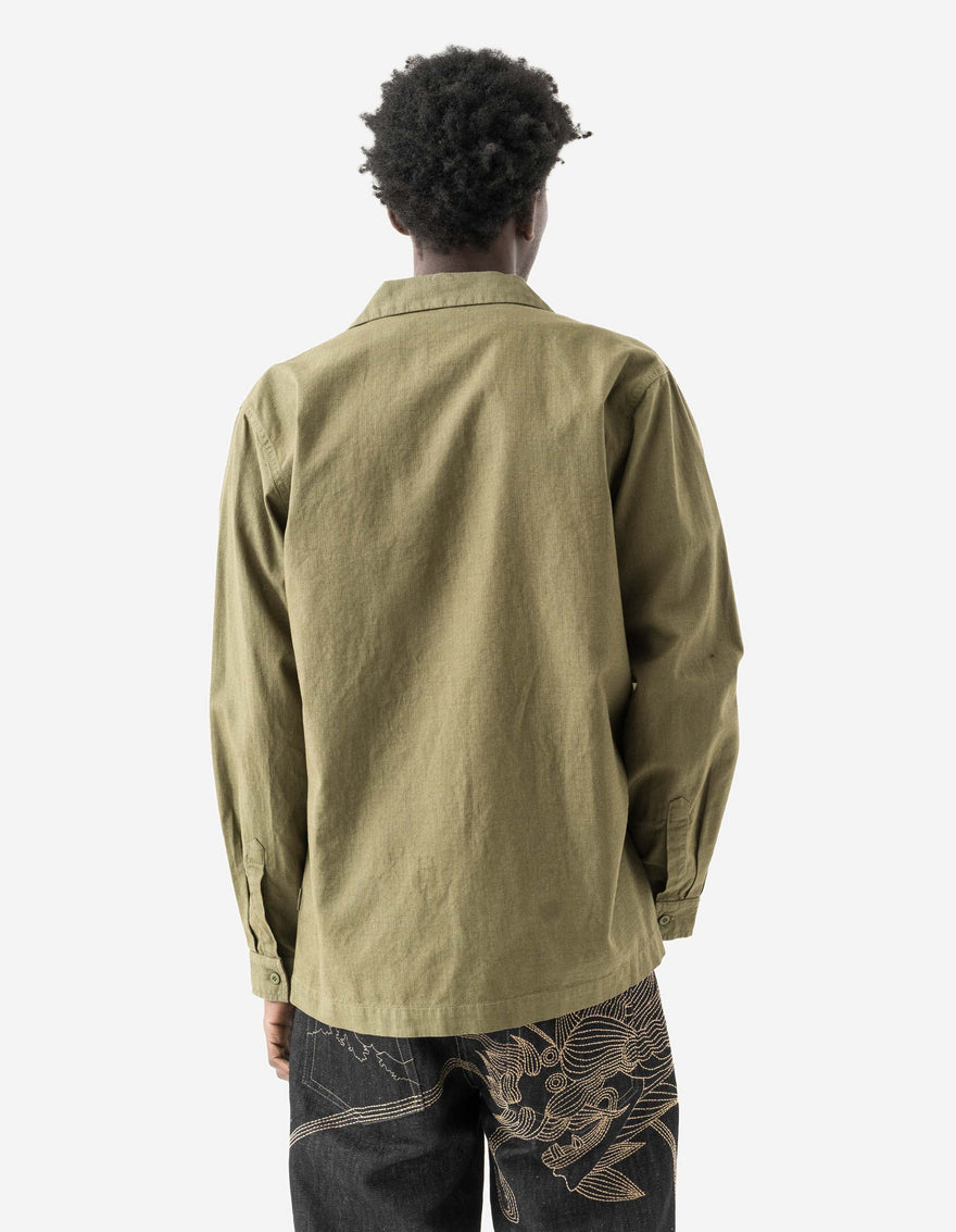 7101 L/S Camp Collar Shirt Olive OG-107F
