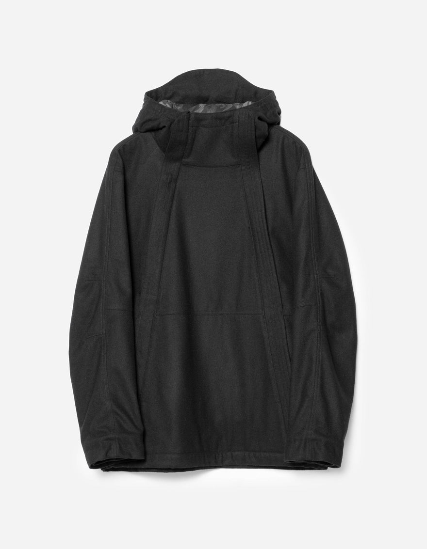 7104 Cordura Wool Hooded Jacket Black