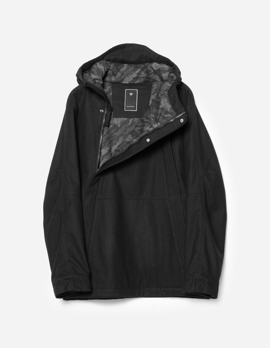 7104 Cordura Wool Hooded Jacket Black