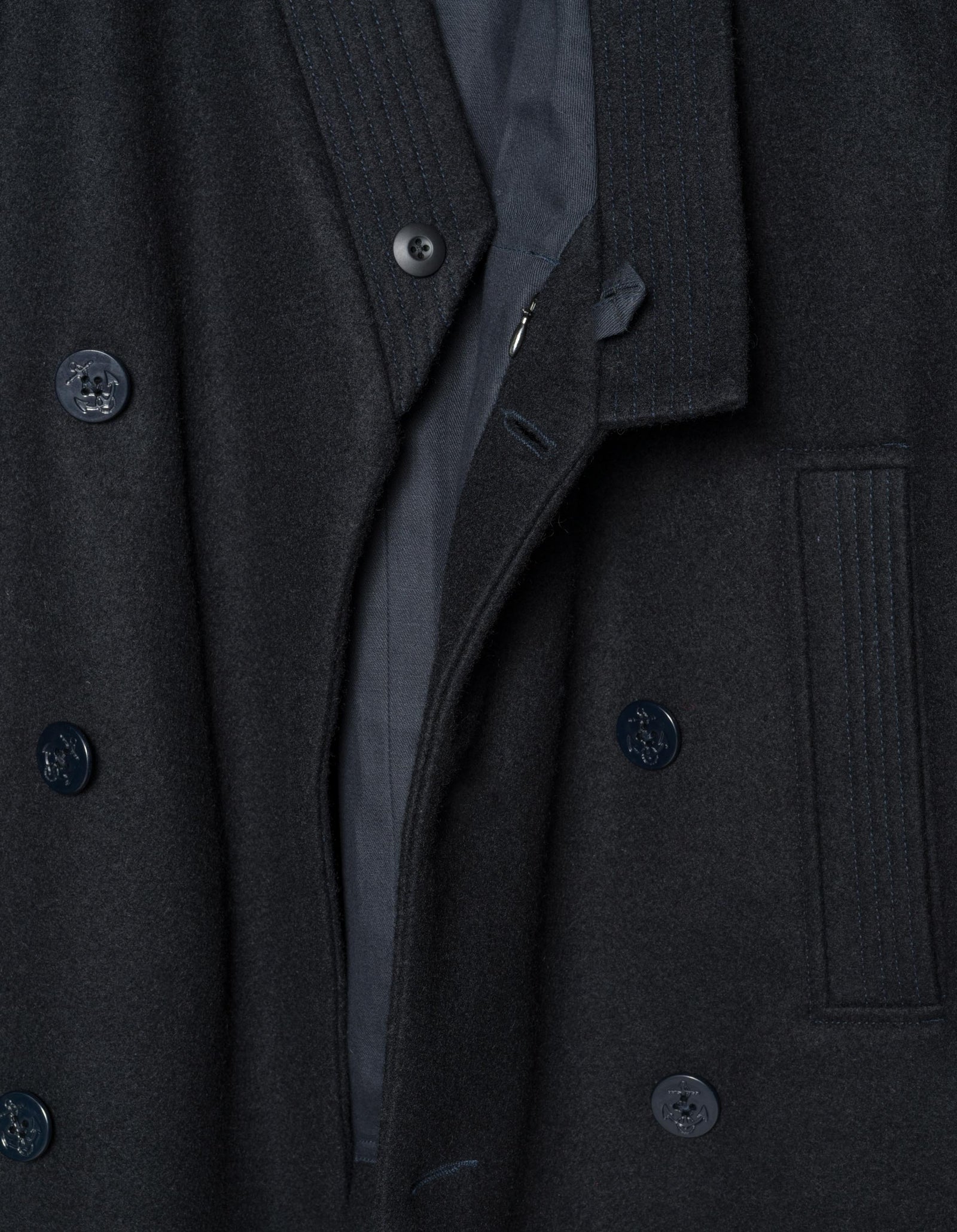 7109 Hanbok Pea Coat Navy