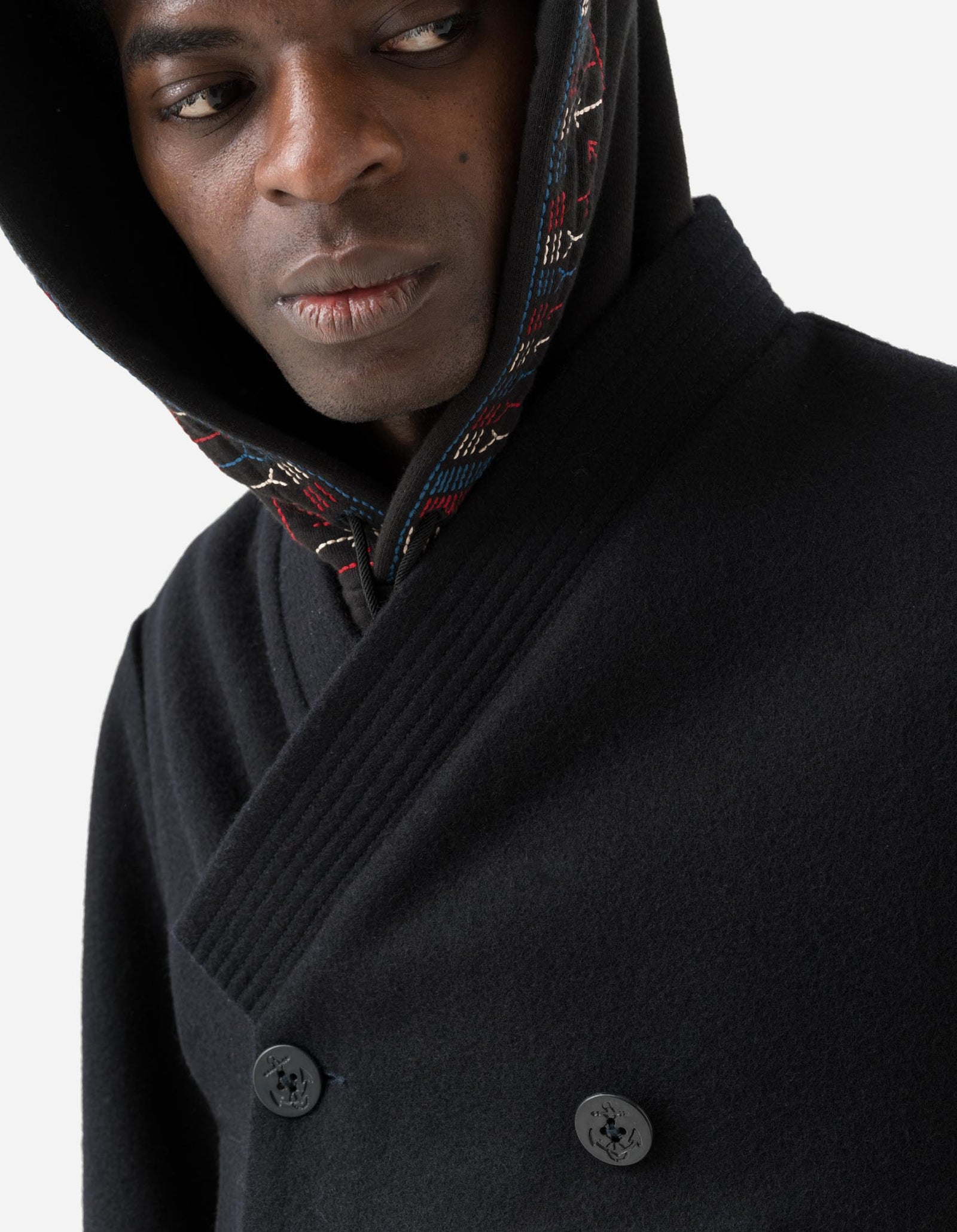 7109 Hanbok Pea Coat Navy