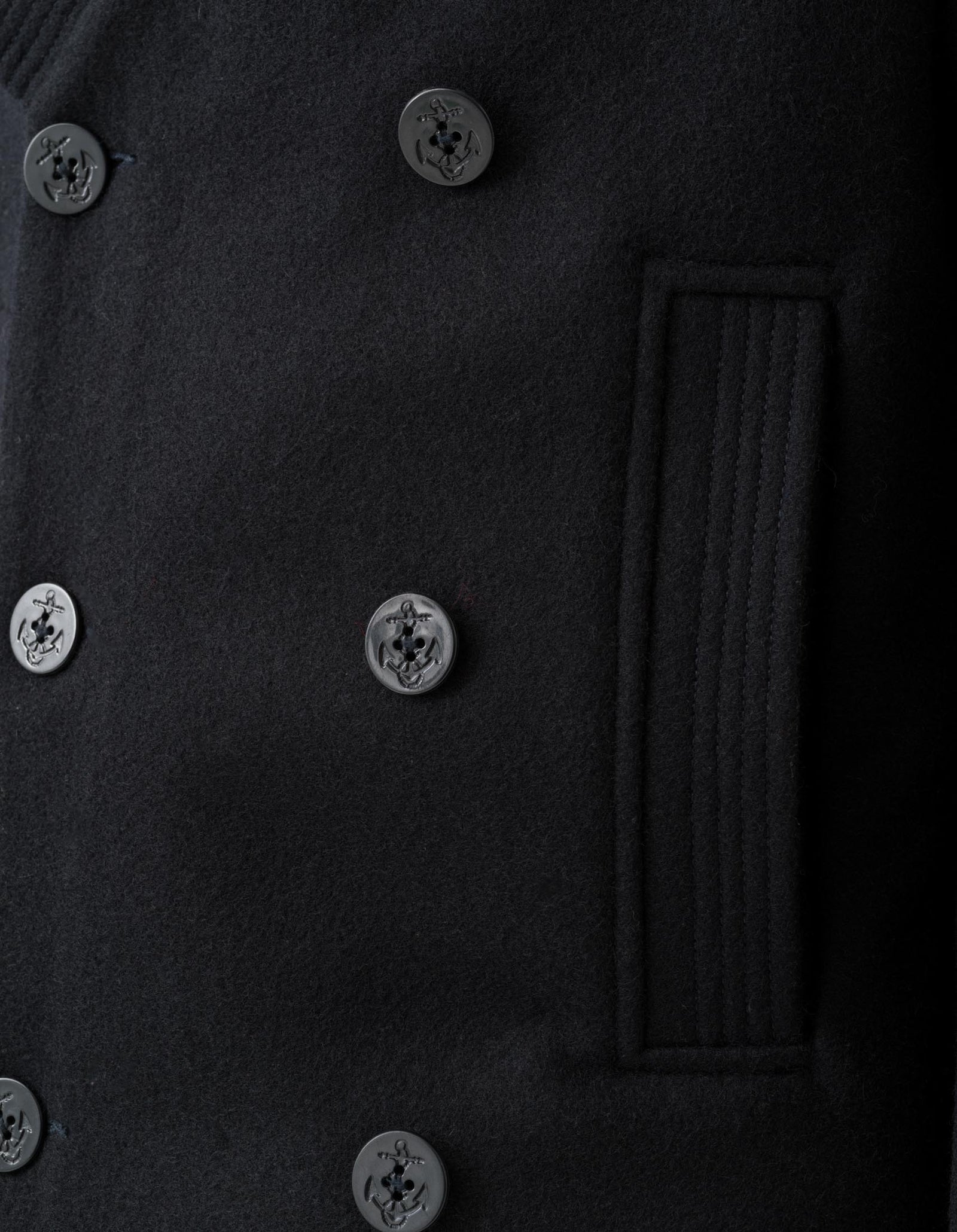 7109 Hanbok Pea Coat Navy