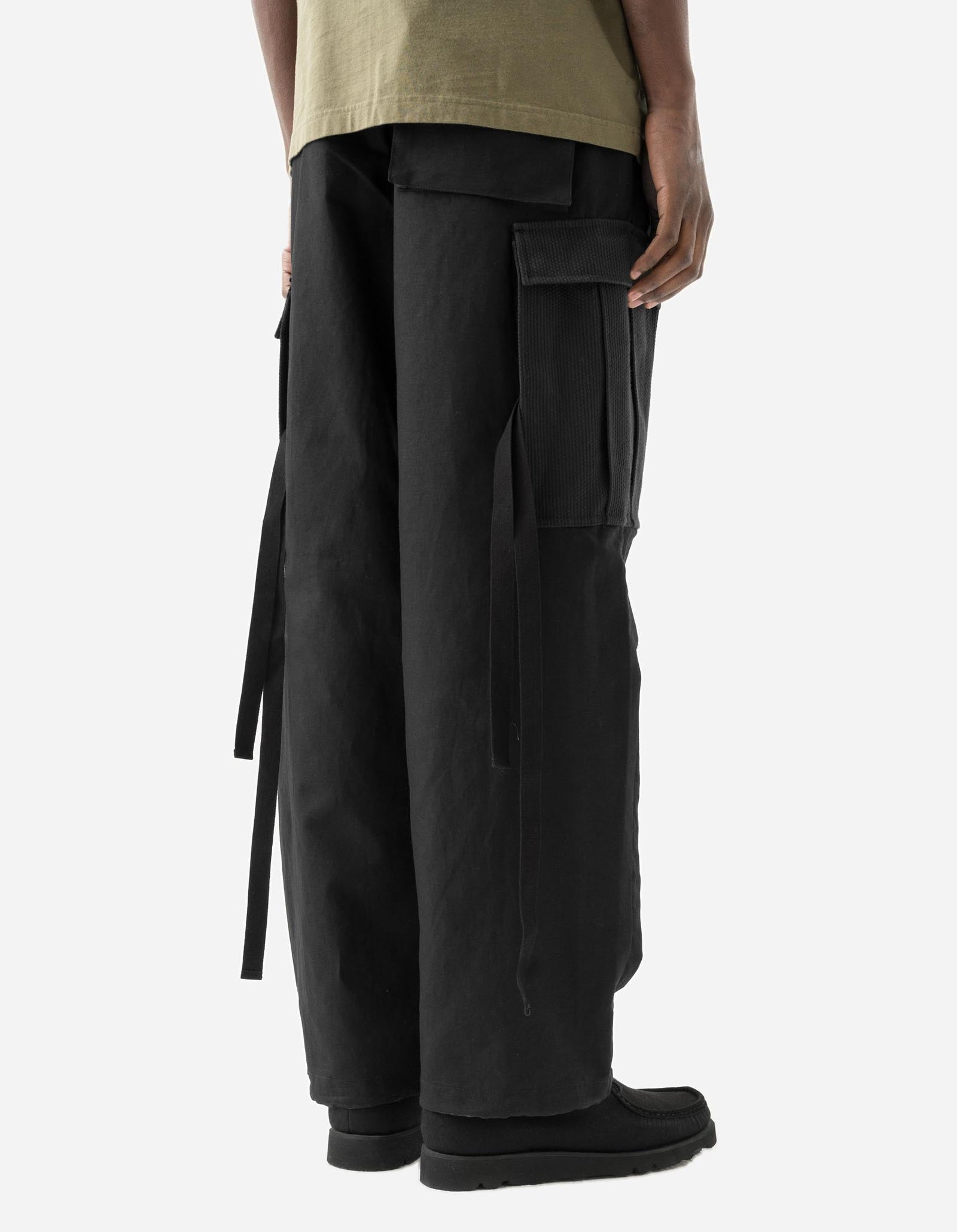 7110 Hemp Utility Cargo Track Pants Black