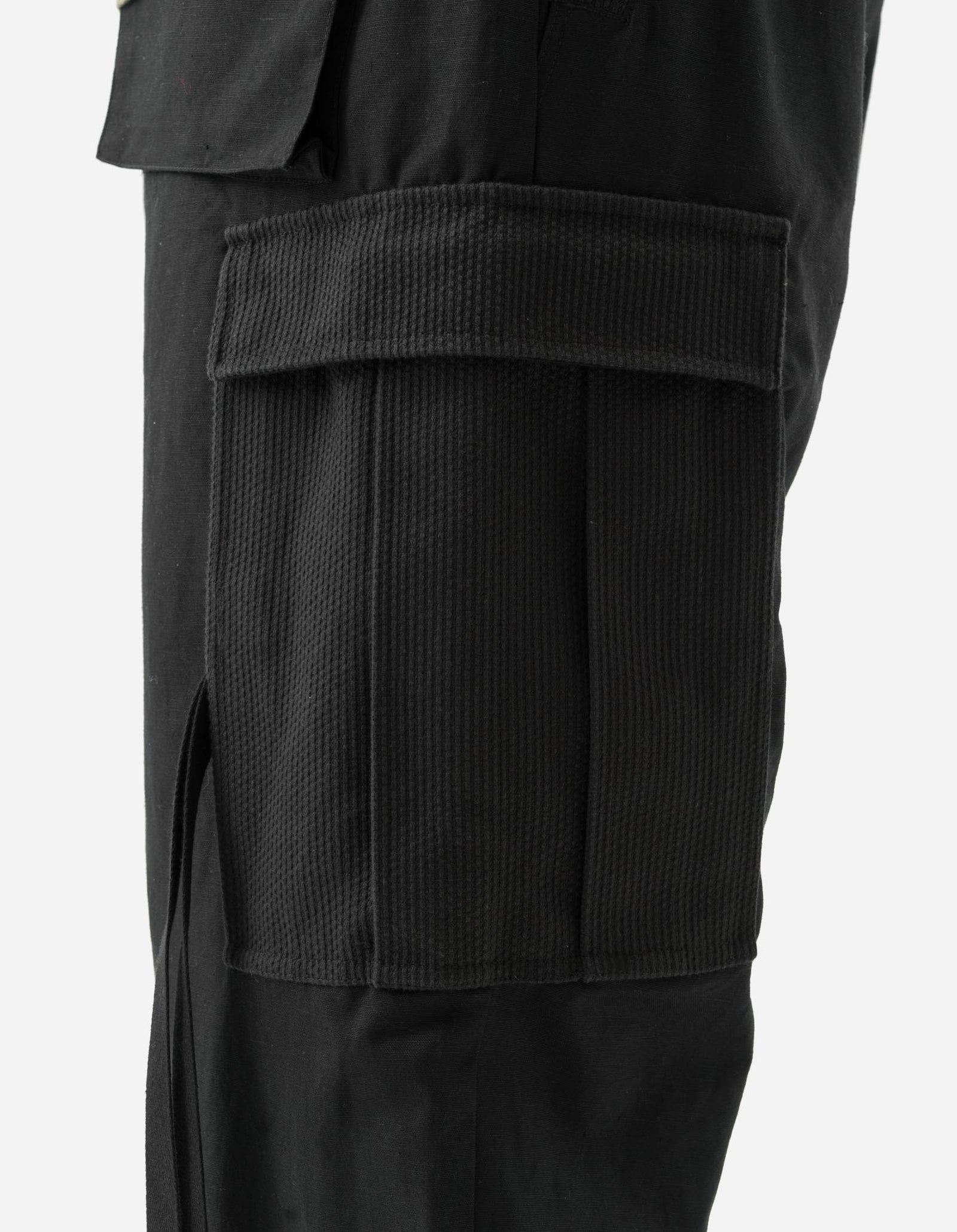 7110 Hemp Utility Cargo Track Pants Black