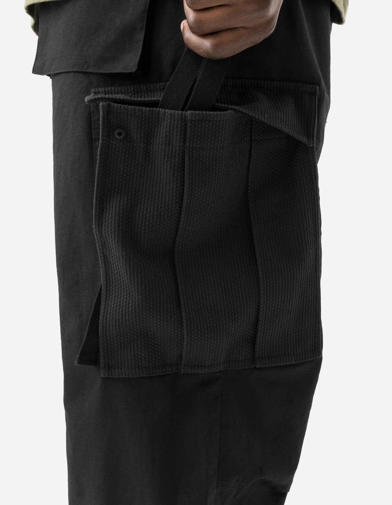 7110 Hemp Utility Cargo Track Pants Black