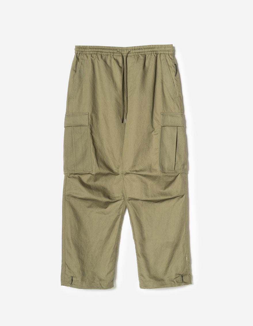 7110 Hemp Utility Cargo Track Pants Olive OG-107F