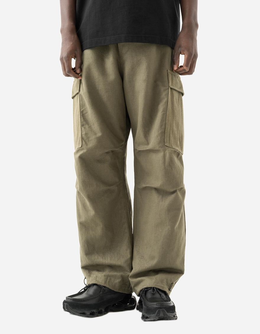 7110 Hemp Utility Cargo Track Pants Olive OG-107F