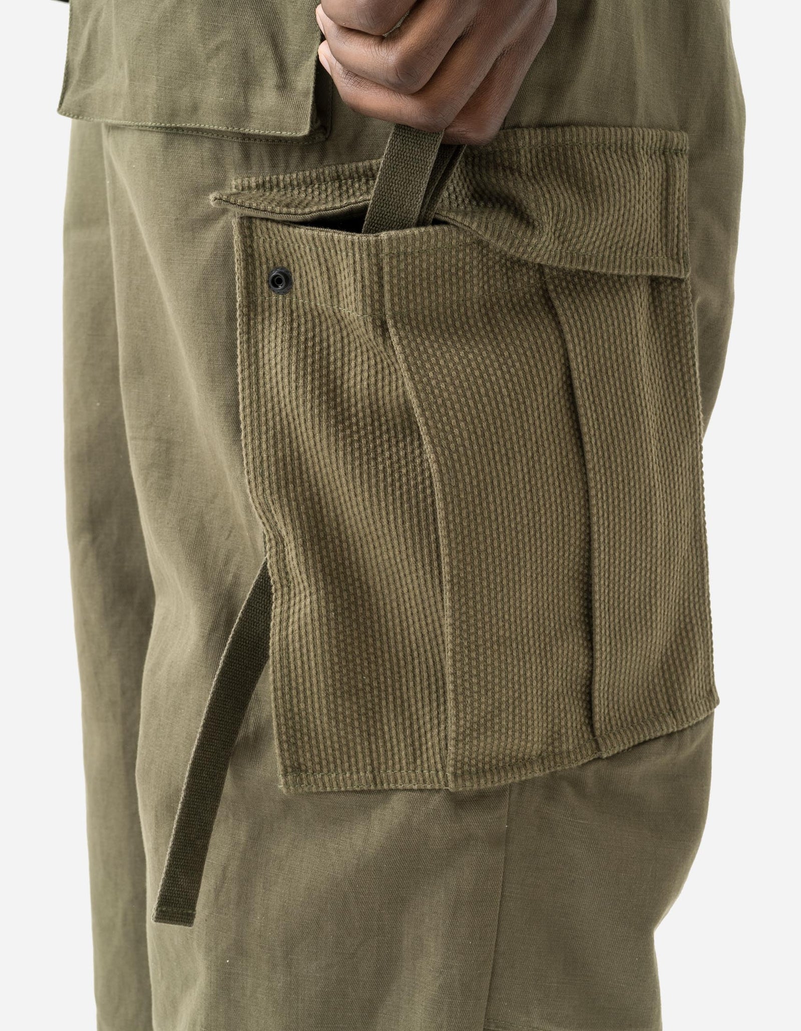 7110 Hemp Utility Cargo Track Pants Olive OG-107F