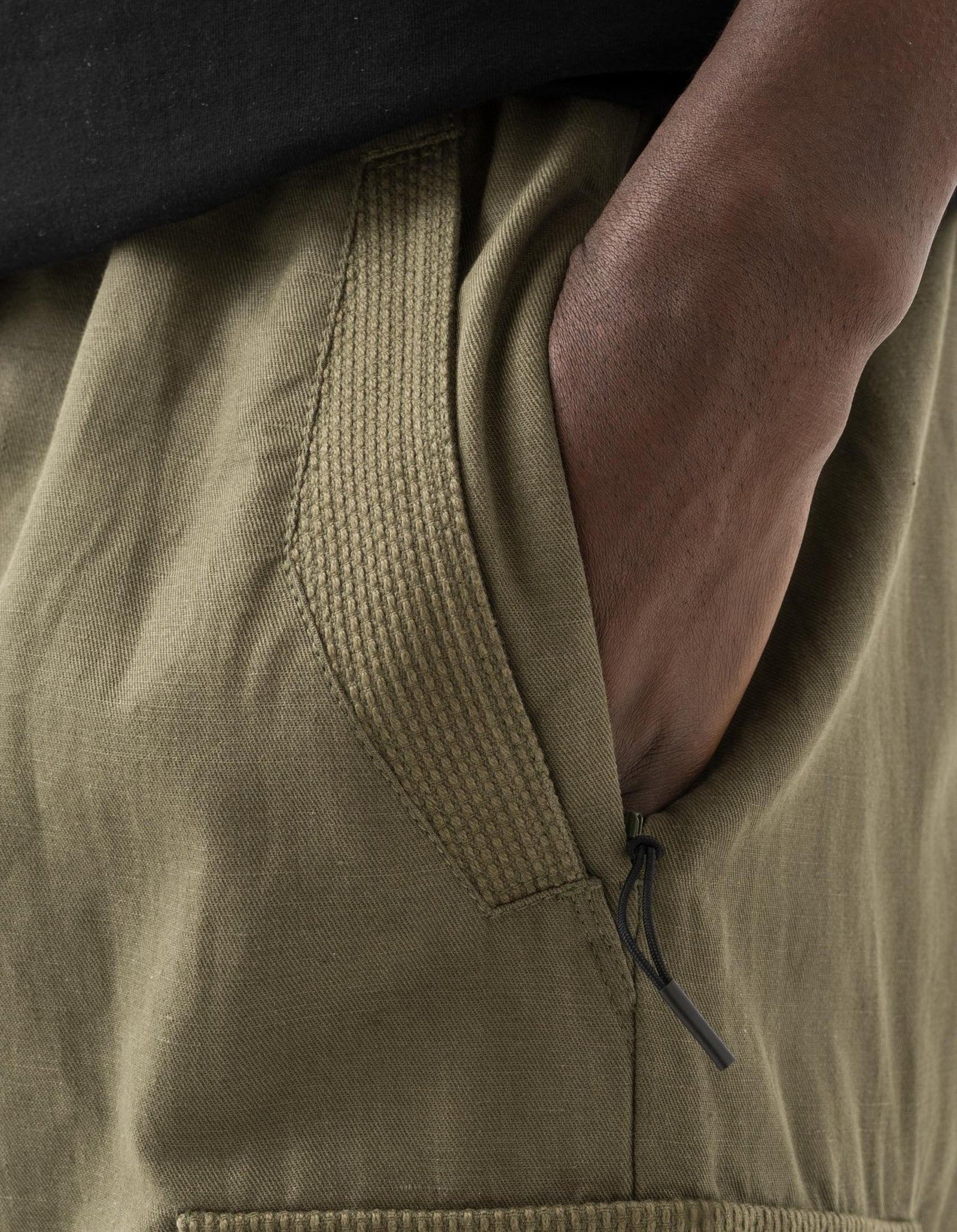 7110 Hemp Utility Cargo Track Pants Olive OG-107F