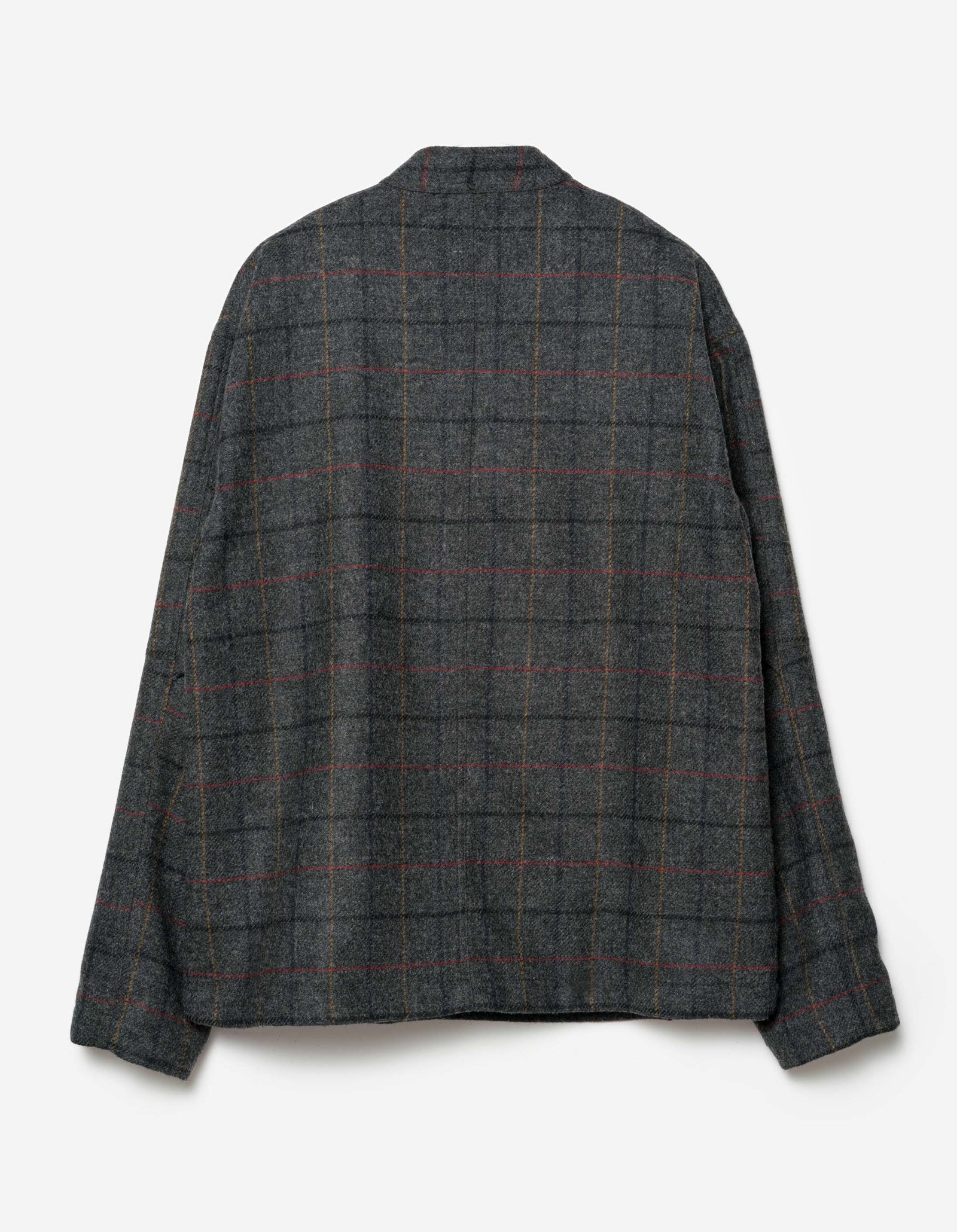 7114 Wool Asym Monk L/S Shirt Charcoal