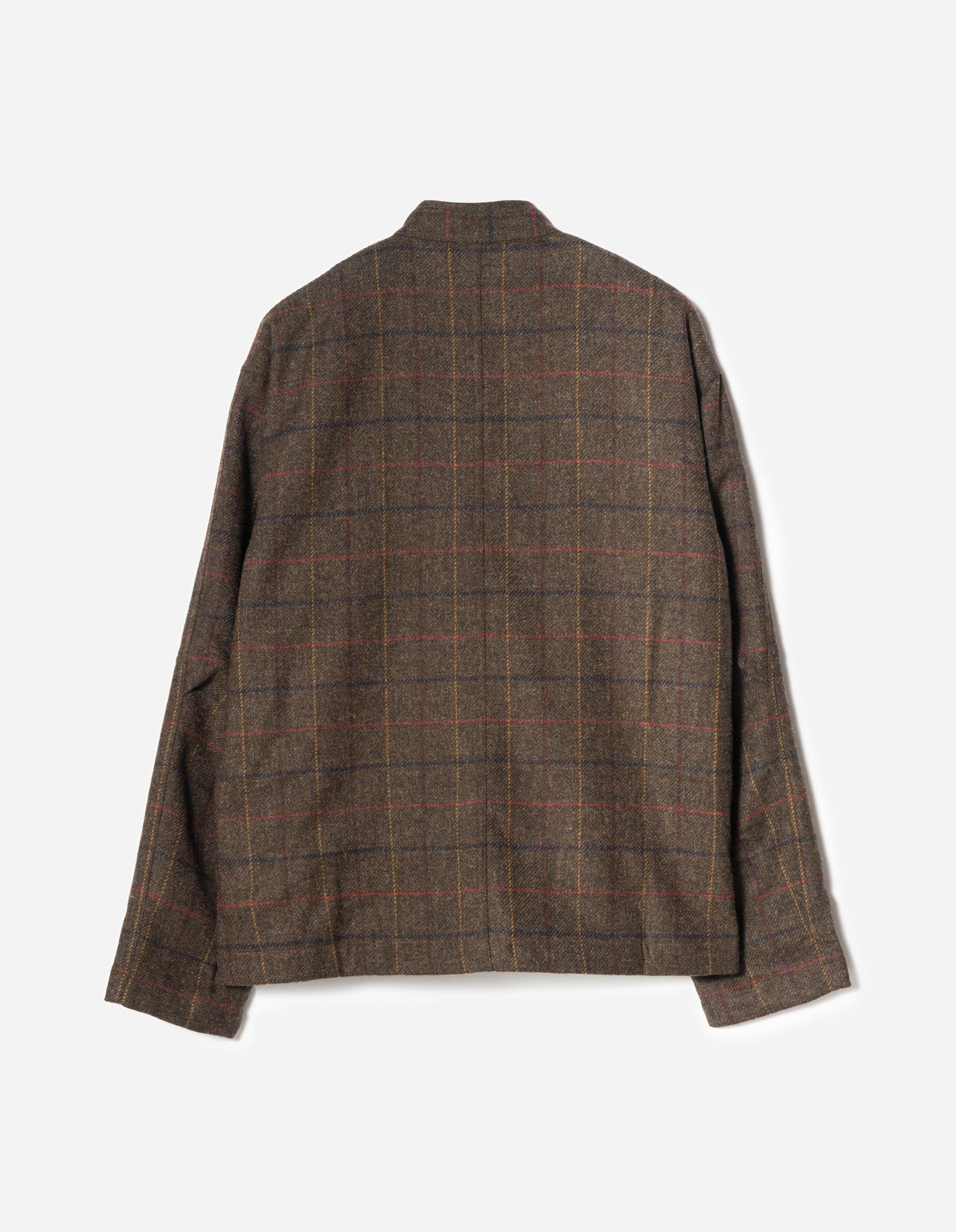 7114 Wool Asym Monk L/S Shirt Brown