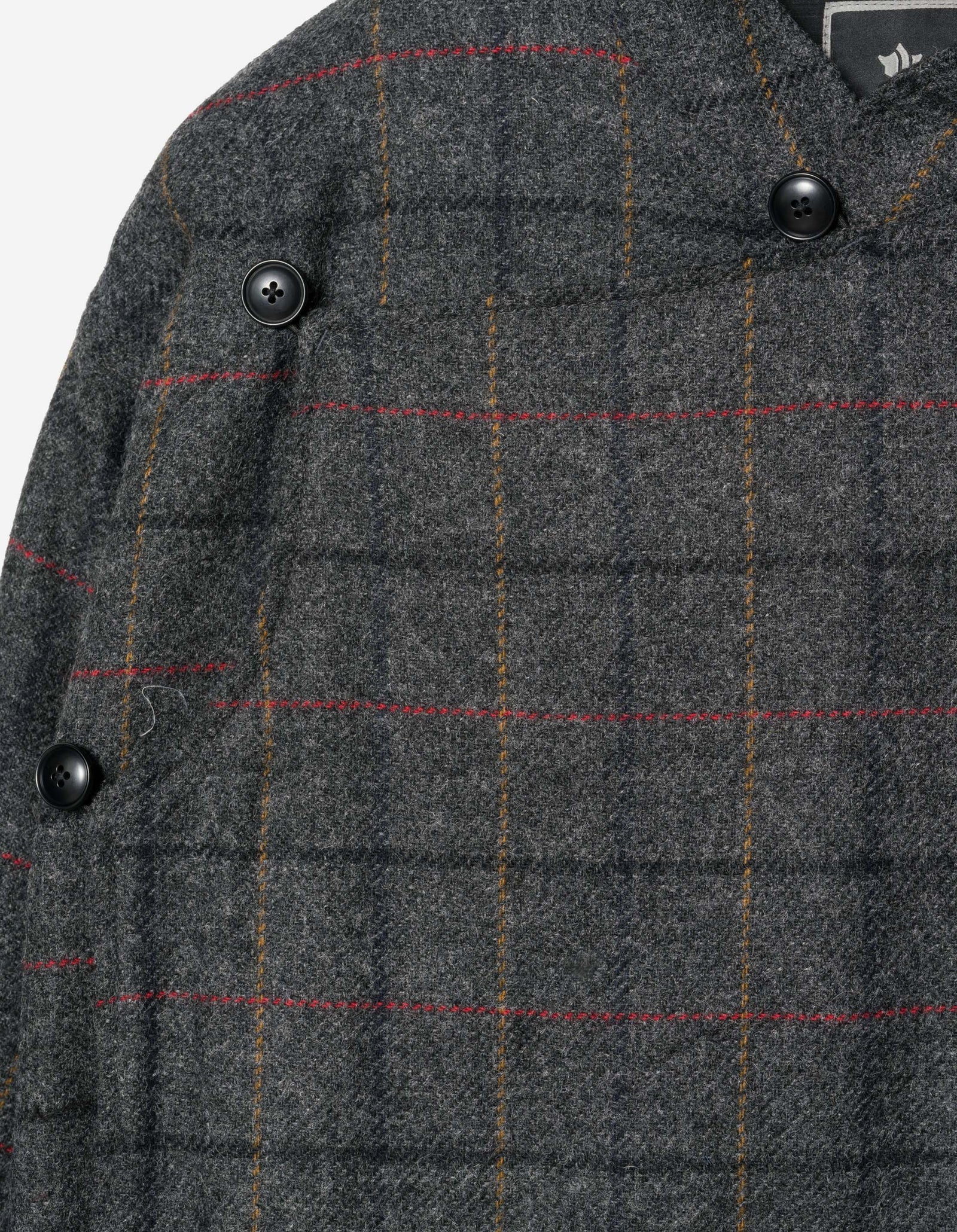 7114 Wool Asym Monk L/S Shirt Charcoal