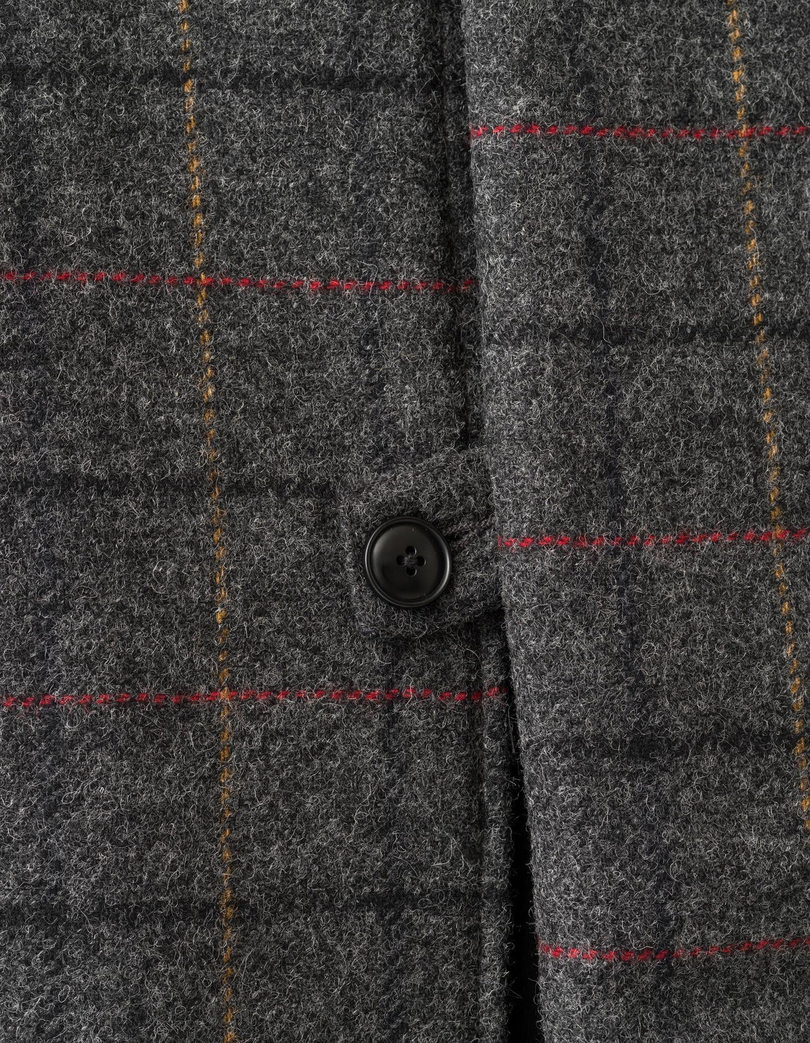 7114 Wool Asym Monk L/S Shirt Charcoal