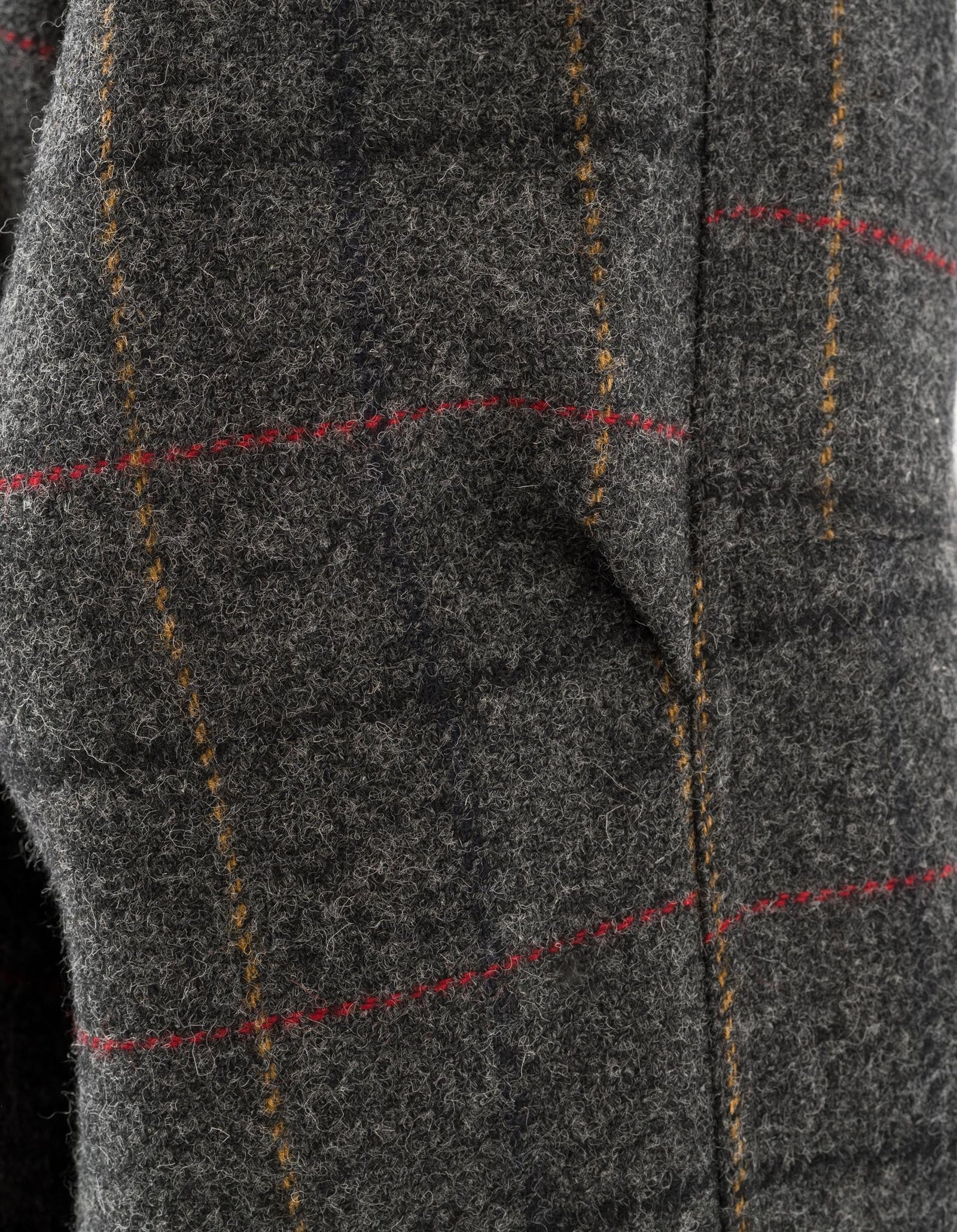 7114 Wool Asym Monk L/S Shirt Charcoal