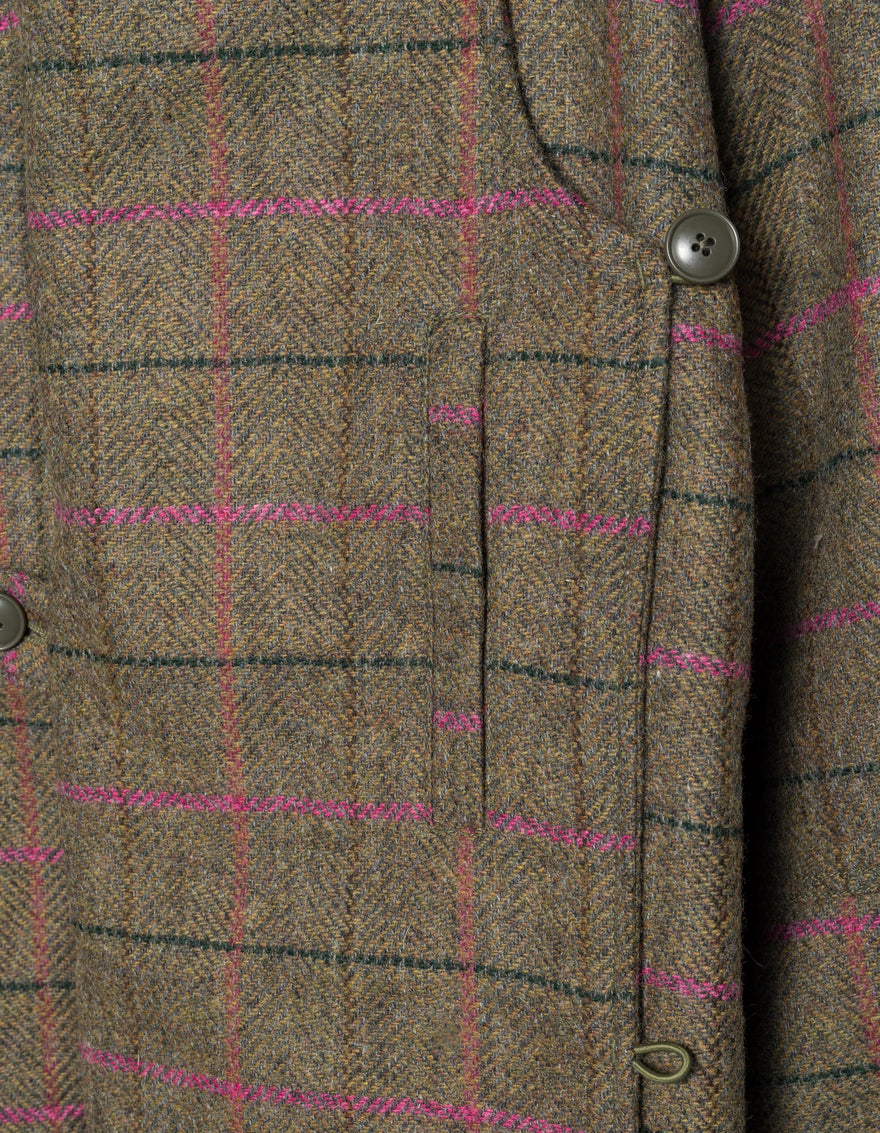 7155 Wool Asym Monk L/S Shirt Olive/Pink
