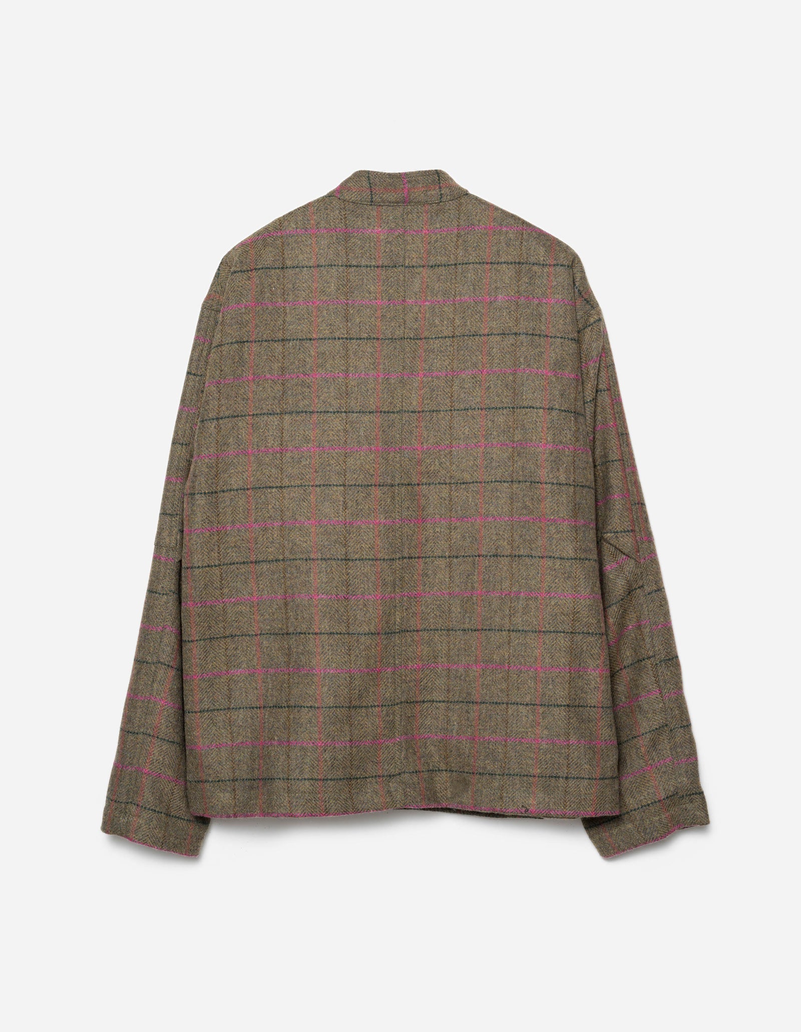 7155 Wool Asym Monk L/S Shirt Olive/Pink