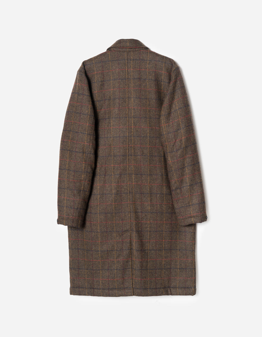 Brown checkered coat on a white background
