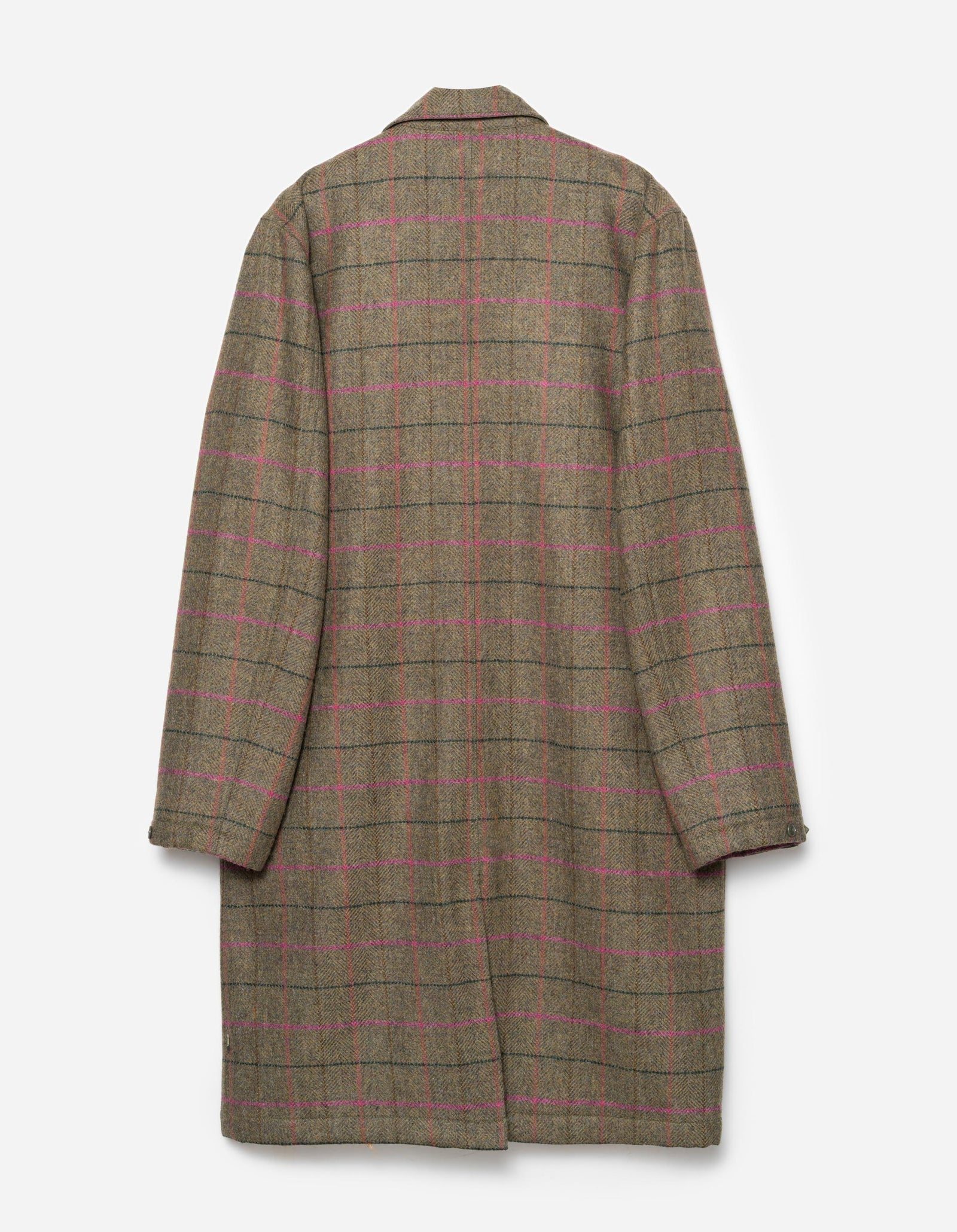 7156 Wool Check MA Coat Olive/Pink