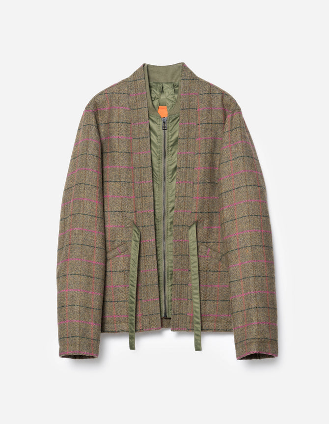 7157 Wool MA Kimono Olive/Pink