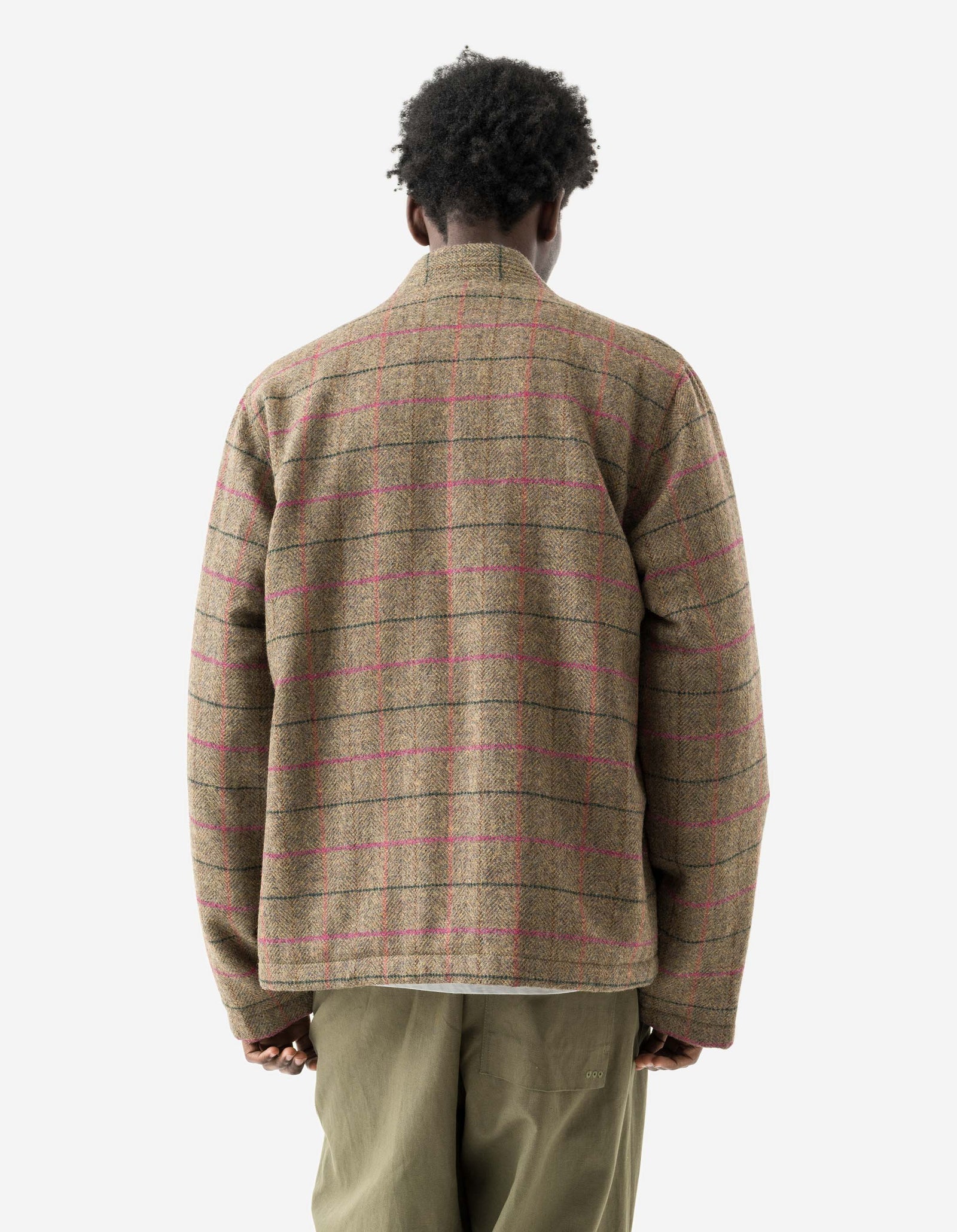 7157 Wool MA Kimono Olive/Pink