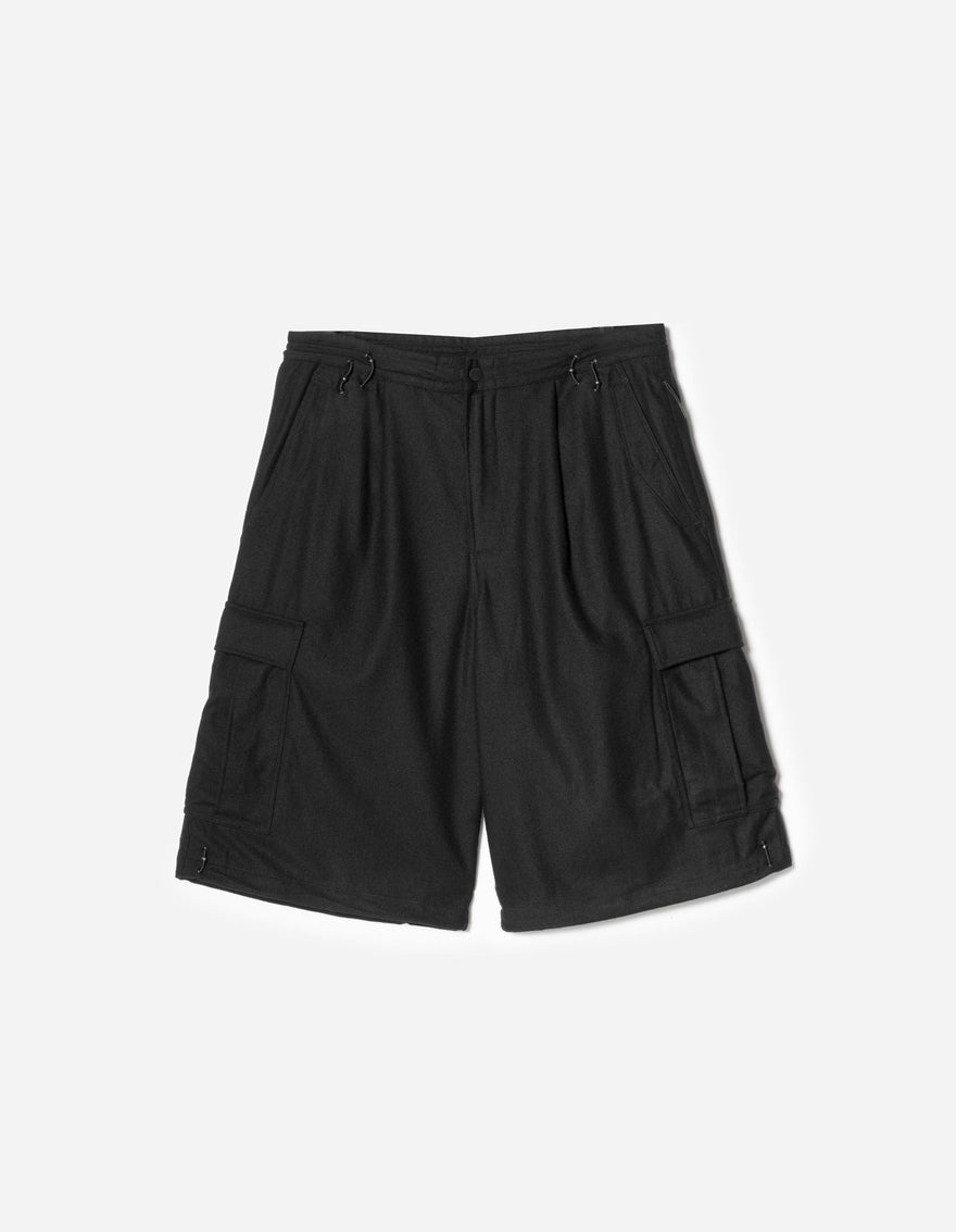7118 Oversized Wool Cargo Snoshorts Black