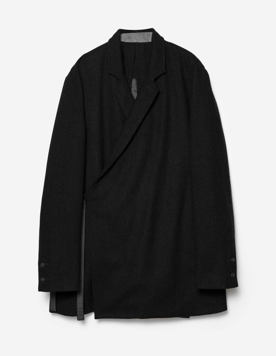 7122 Recycled Wool Kimono Blazer Black