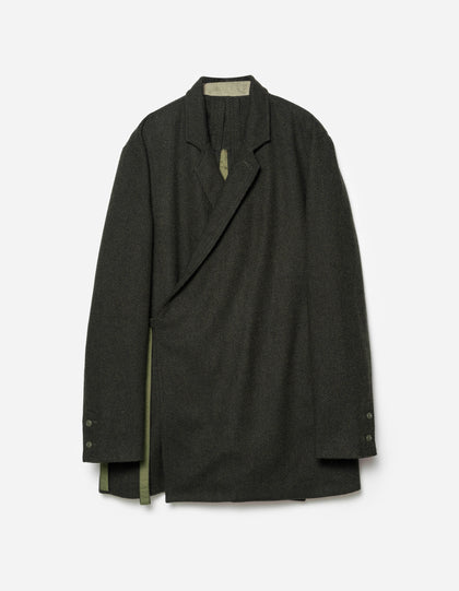 7123 Recycled Wool Kimono Blazer Olive