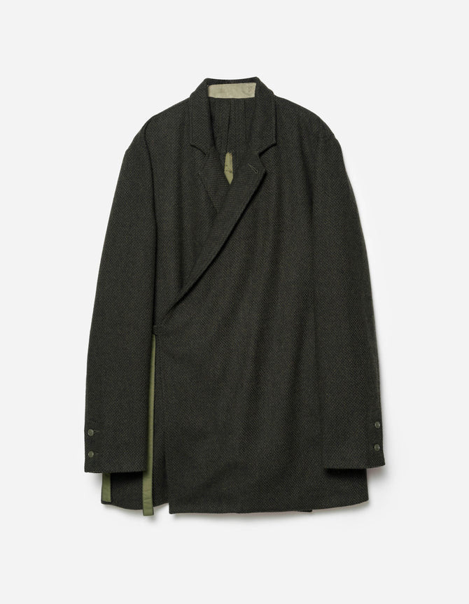 7123 Recycled Wool Kimono Blazer Olive