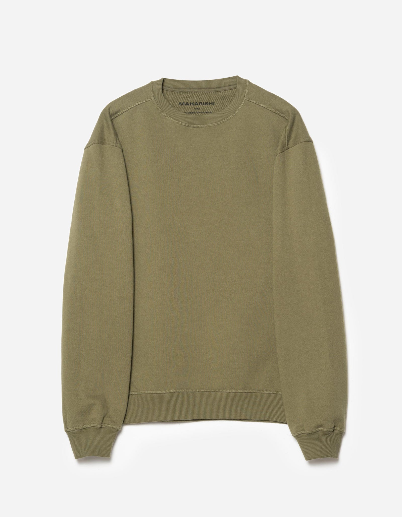7125 Pointillist Dragon Embroidered Crew Sweat Olive OG-107F