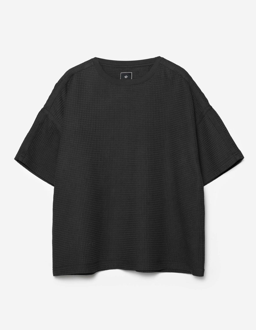 7127 Waffle Kimono T-Shirt Black