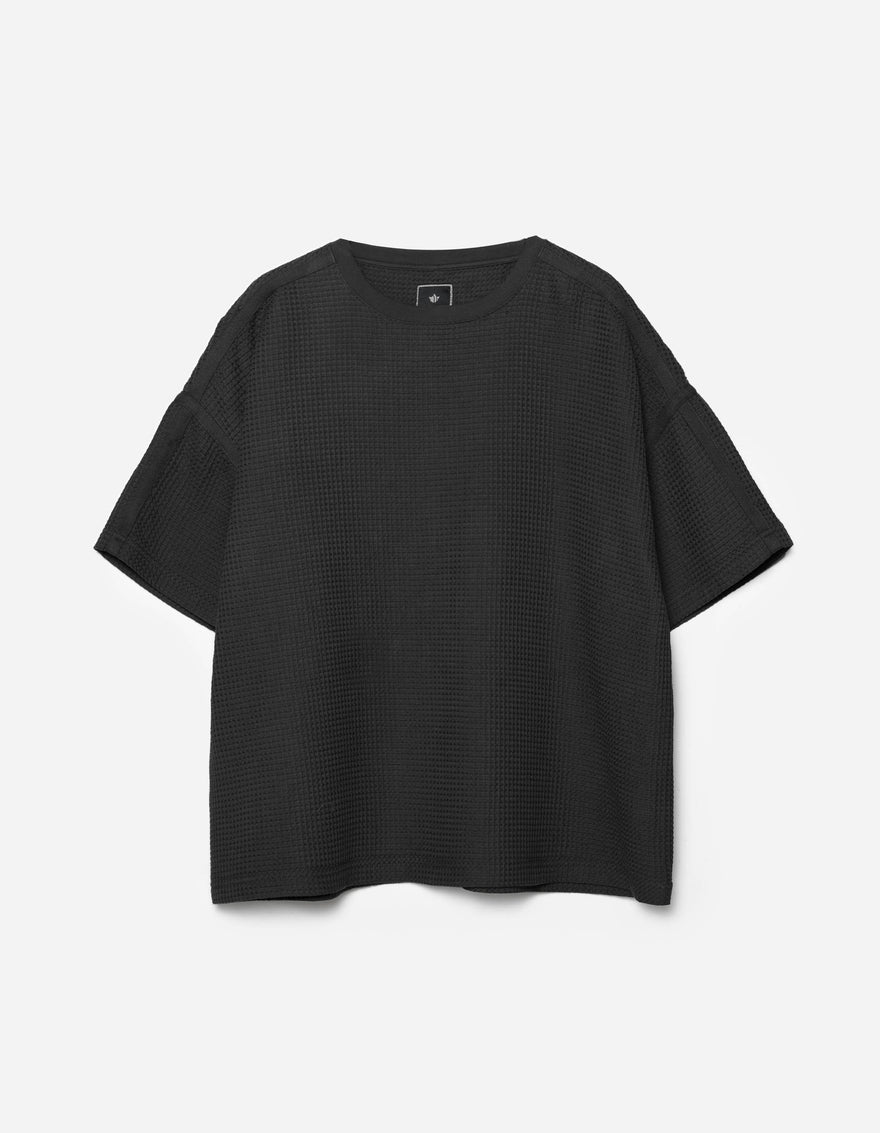 7127 Waffle Kimono T-Shirt Black