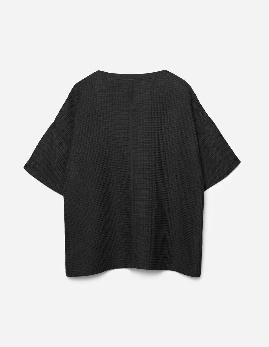 7127 Waffle Kimono T-Shirt Black