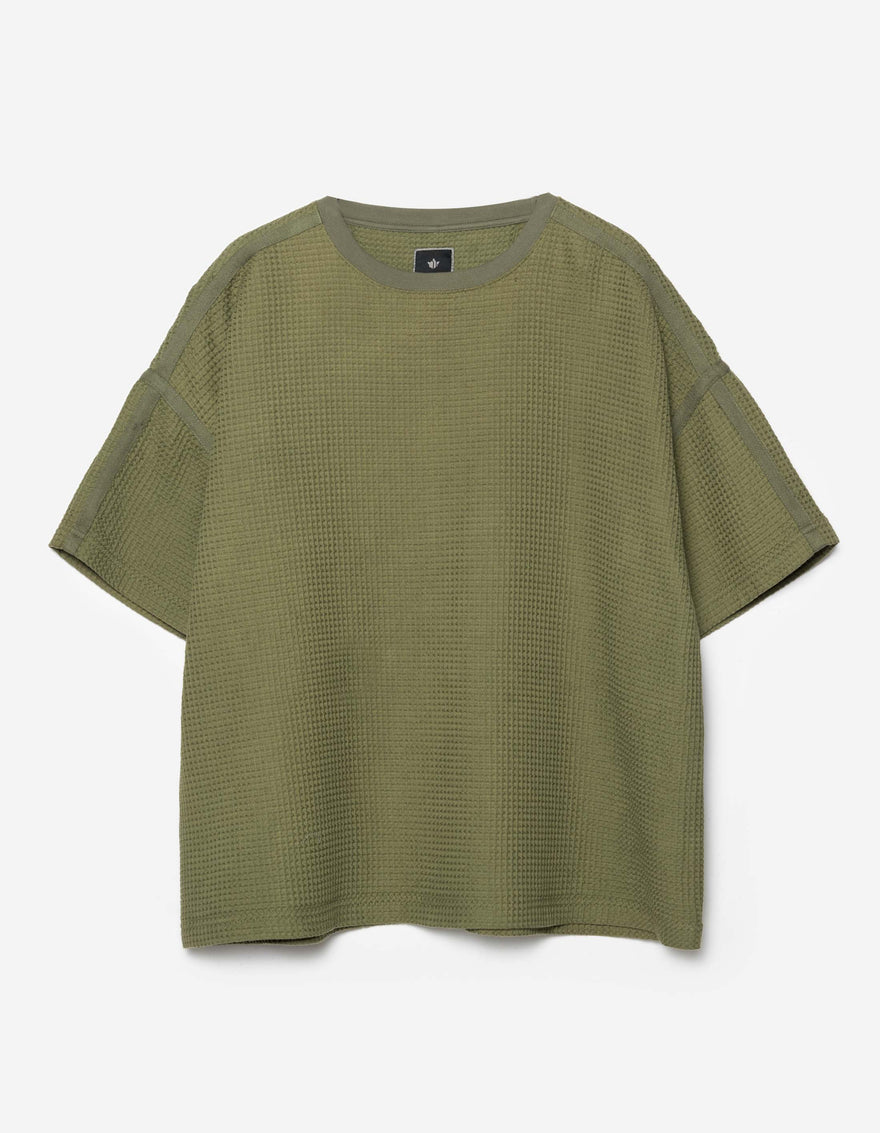 7127 Waffle Kimono T-Shirt Olive OG-107F
