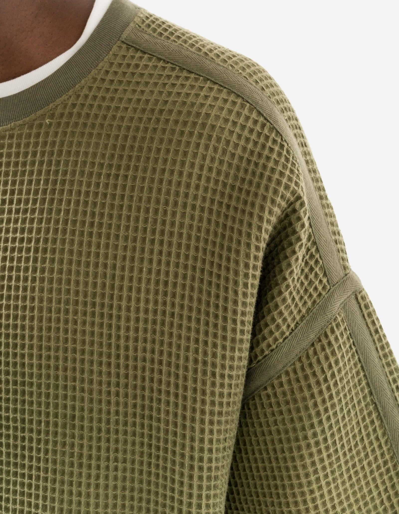 7127 Waffle Kimono T-Shirt Olive OG-107F