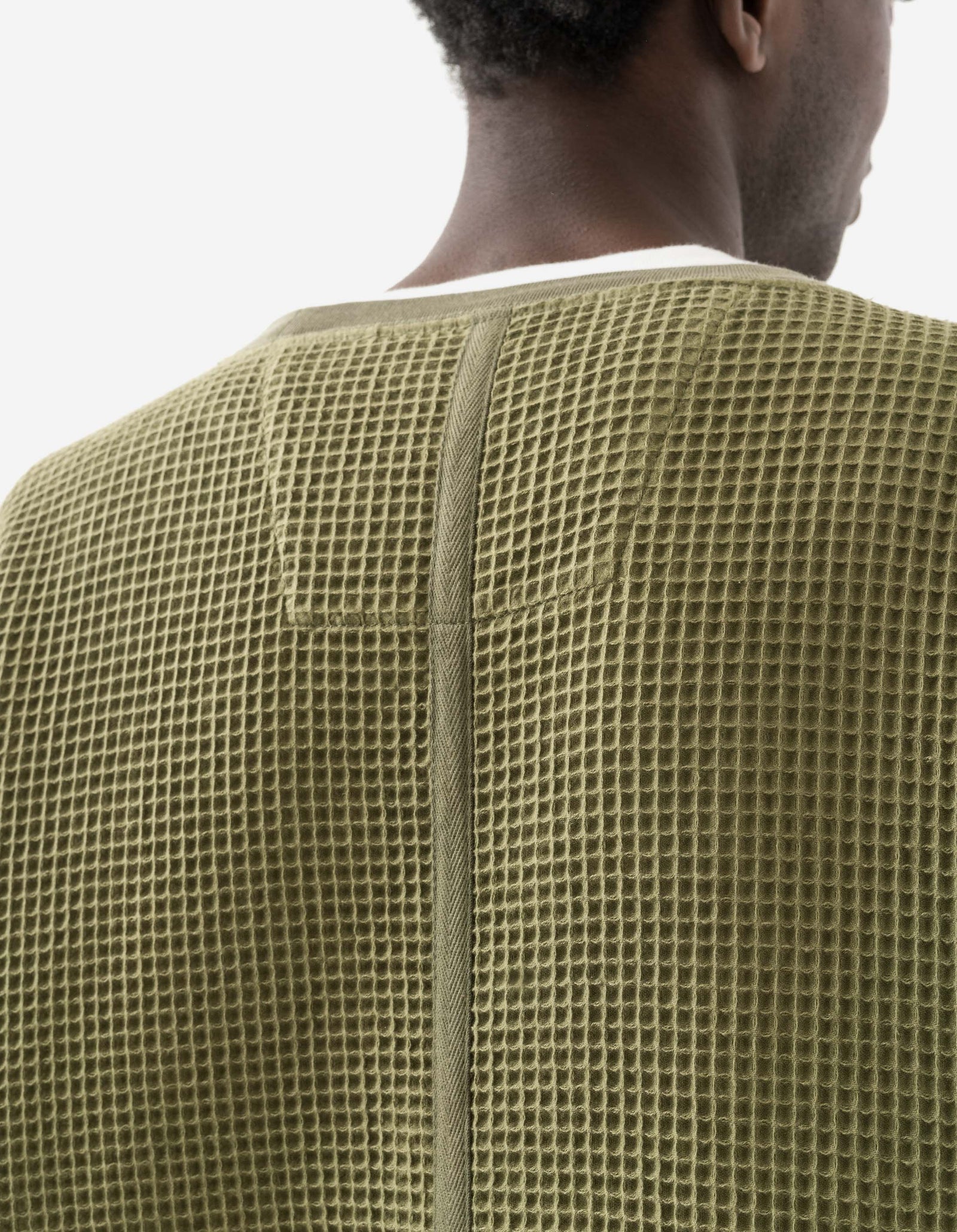 7127 Waffle Kimono T-Shirt Olive OG-107F