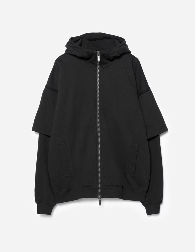 7131 Kimono Hooded Sweat Black