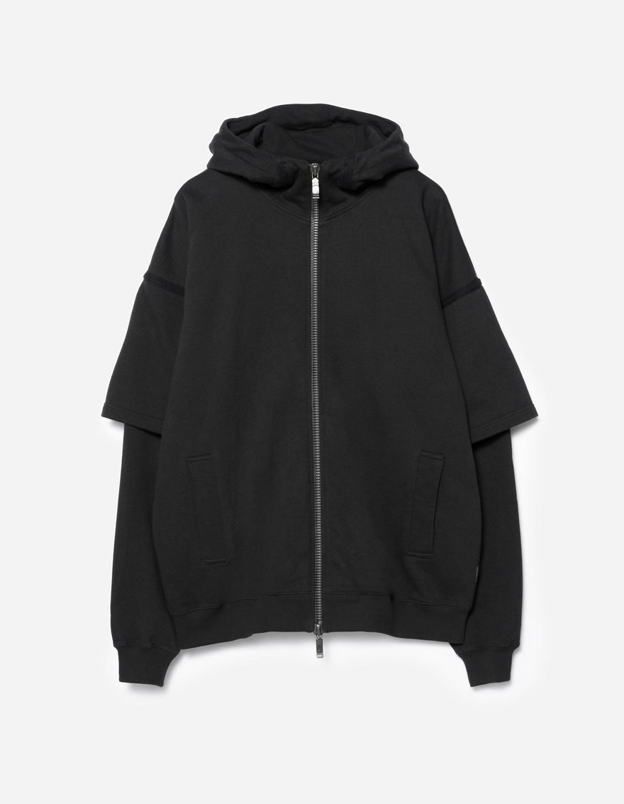 7131 Kimono Hooded Sweat Black