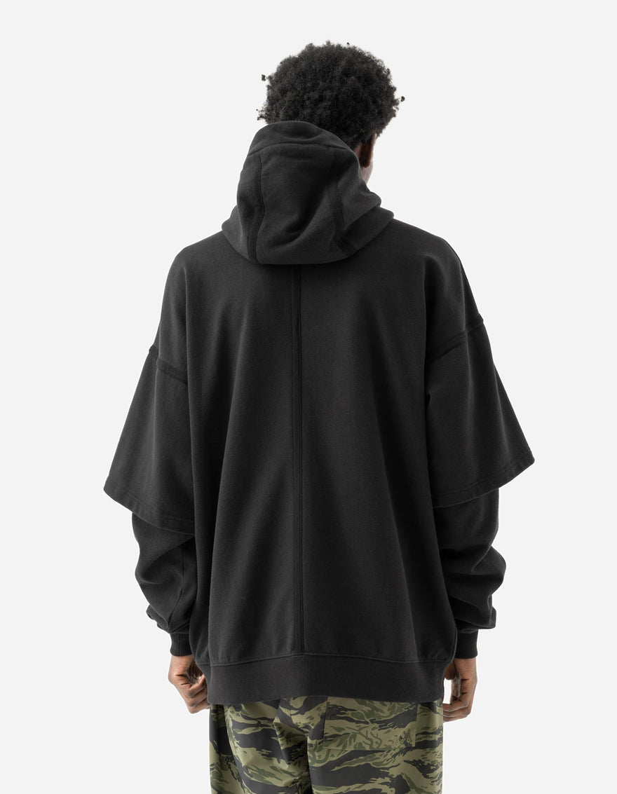 7131 Kimono Hooded Sweat Black