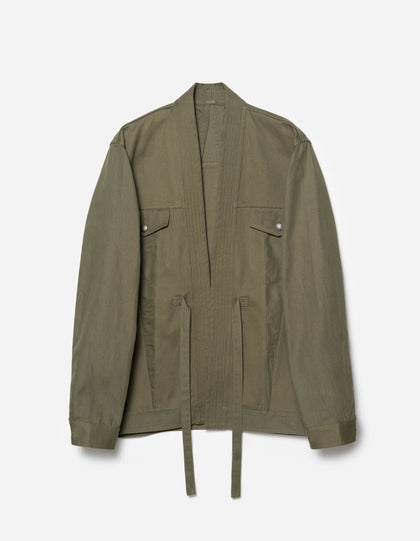 7133 Hemp Hanten Trucker Jacket Olive OG-107F